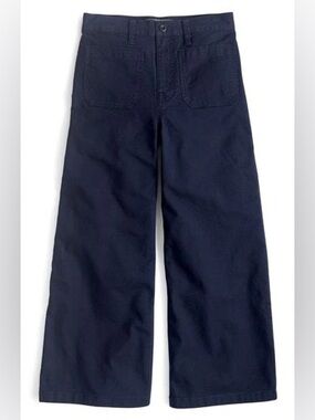 J. Crew Point Sur Washed Wide Leg Crop Pants | Navy Blue | 31